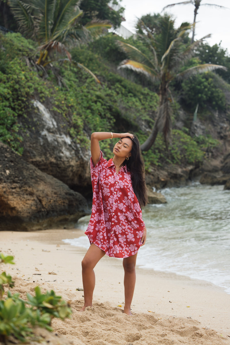 Kaimana Dress in Island Retro (Berry)