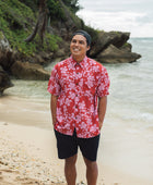 Men's Kahana Button-Up in Island Retro (Berry)