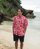 Men's Kahana Button-Up in Island Retro (Berry)