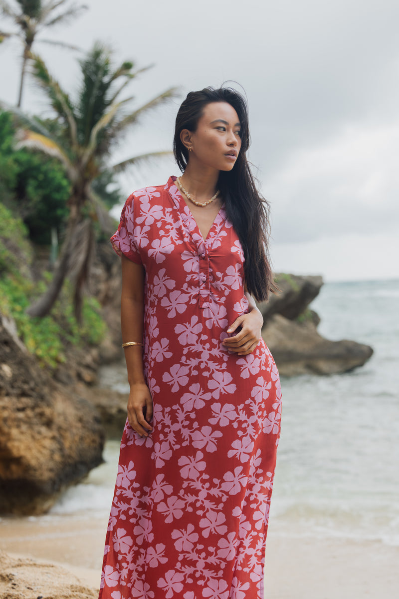 Tide Dress in Island Retro (Berry)