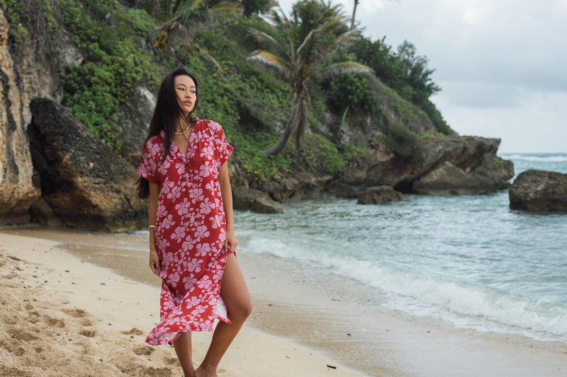 Tide Dress in Island Retro (Berry)