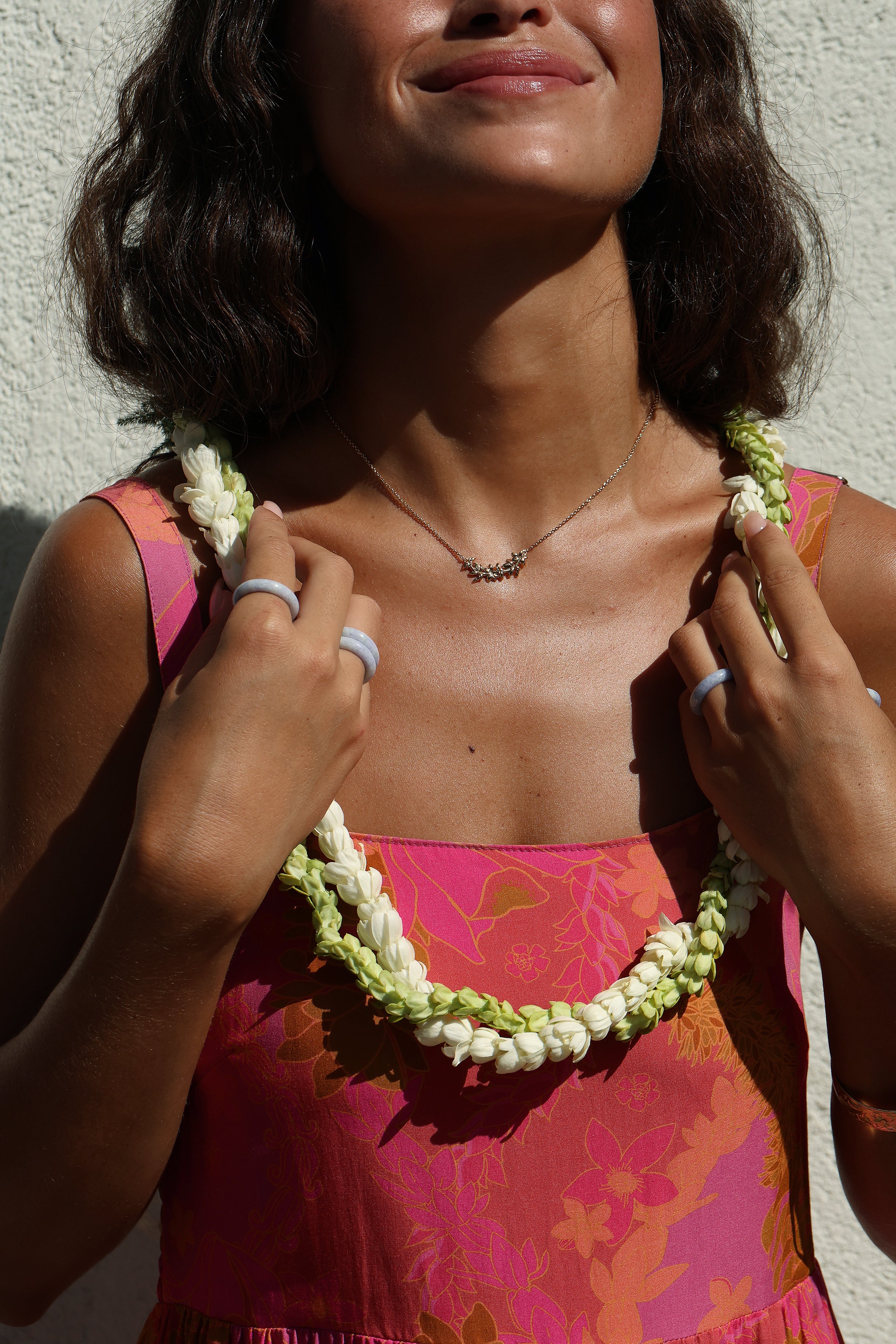 gold plated plumeria necklace