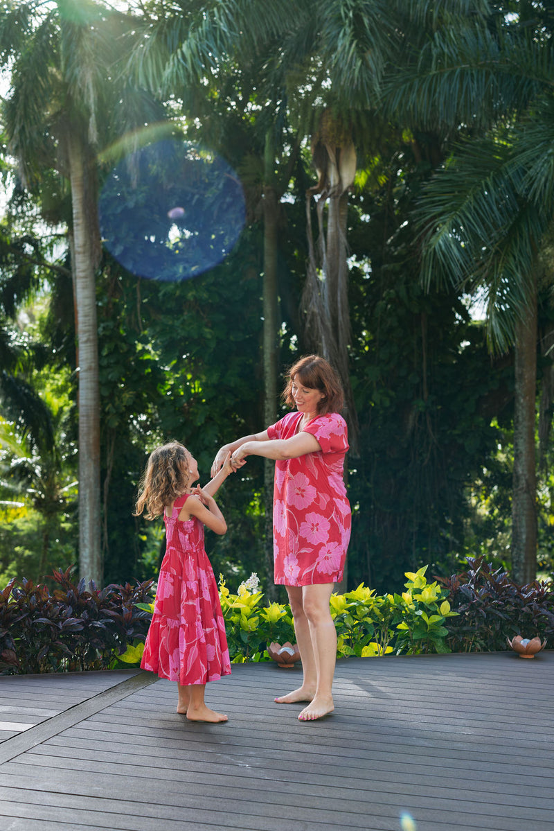 Myla Dress in Ma'o Hau Hele (Strawberry Guava)