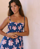 Mariko Dress in Koki'o Blossom (Navy)