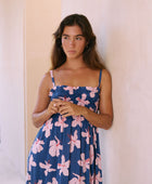 Mariko Dress in Koki'o Blossom (Navy)