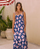 Mariko Dress in Koki'o Blossom (Navy)