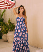 Mariko Dress in Koki'o Blossom (Navy)