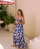 Mariko Dress in Koki'o Blossom (Navy)