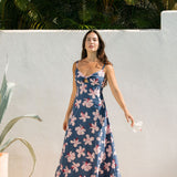 Marina Dress in Koki'o Blossom (Navy)