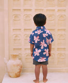 Maverick Button Up in Koki'o Blossom (Navy)