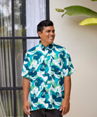 Men's Kahana Button-Up in Blue Hawai'i