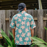 Men's Kahana Button-Up in Koki'o Blossom (Teal)