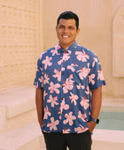 Men's Kahana Button-Up in Koki'o Blossom (Navy)