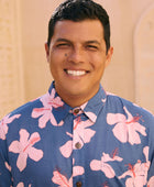 Men's Kahana Button-Up in Koki'o Blossom (Navy)