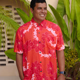 Men's Kahana Button-Up in Lei Pua (Retro Orange)