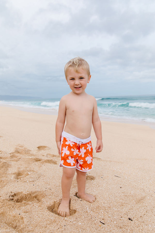 Shorebreak Boys Board Shorts in Koki'o Blossom (Tangerine)
