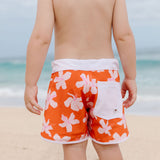 Shorebreak Boys Board Shorts in Koki'o Blossom (Tangerine)