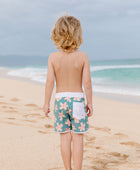 Shorebreak Boys Board Shorts in Koki'o Blossom (Teal)