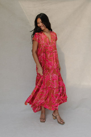 Mira Dress in Garden 'Awapuhi (Sienna)
