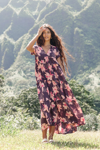 Mira Dress in Isle Orchid (Wine)