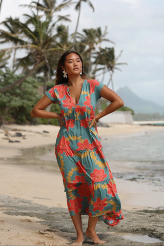 Mira Dress in Lei Pua (Green)