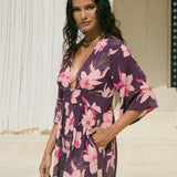 Nora Playsuit in Isle Orchid (Wine) - Second (Size S, M)