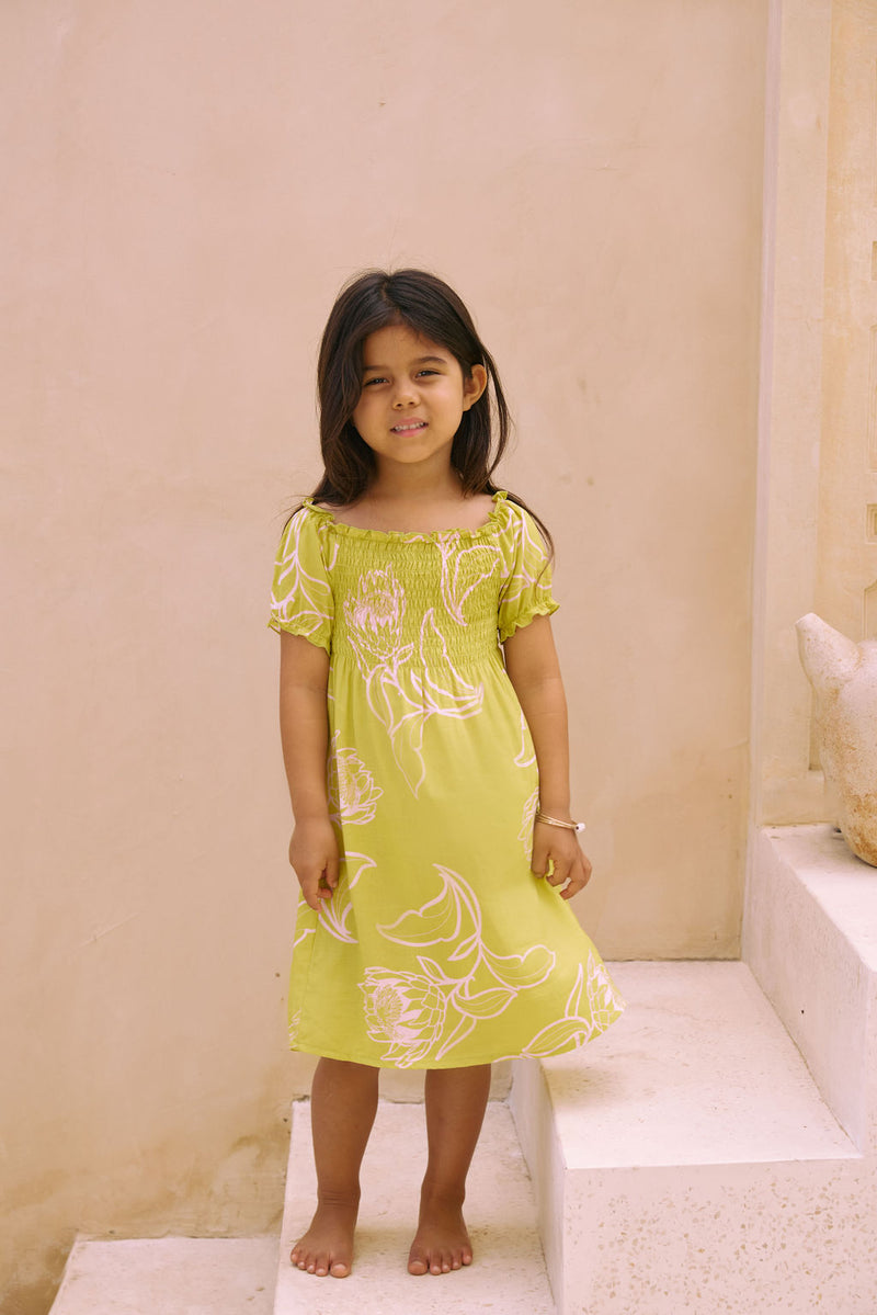 Hana Dress in Protea (Melon)