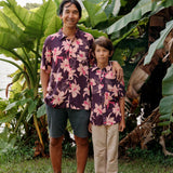 Men's Kahana Button-Up in Isle Orchid (Wine)