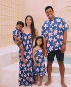 Men's Kahana Button-Up in Koki'o Blossom (Navy)