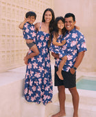 Men's Kahana Button-Up in Koki'o Blossom (Navy)