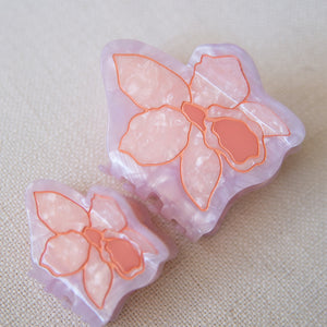 orchid claw clip in peach color