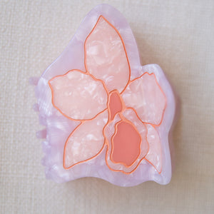 orchid claw clip in peach color