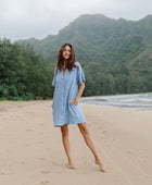 Rhea Dress in Dusty Blue