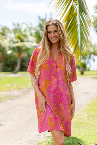 Rhea Dress in Lei Day (Pitaya Pink)