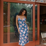 Rika Dress in Koki'o Blossom (Navy)