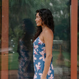 Rika Dress in Koki'o Blossom (Navy)