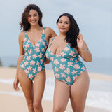 Anini One Piece in Koki'o Blossom (Teal)