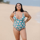 Anini One Piece in Koki'o Blossom (Teal)