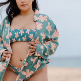 Beach Break Swim Top in Koki'o Blossom (Teal)