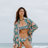 Beach Break Swim Top in Koki'o Blossom (Teal)