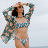 Beach Break Swim Top in Koki'o Blossom (Teal)