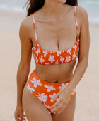 Beach Break Swim Top in Koki'o Blossom (Tangerine)