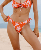 Lanis Swim Top in Koki'o Blossom (Tangerine)