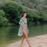 Lanis Swim Top in Koki'o Blossom (Teal)