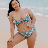 Lanis Swim Top in Koki'o Blossom (Teal)