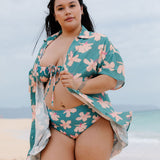 Lanis Swim Top in Koki'o Blossom (Teal)