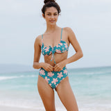 Lanis Swim Top in Koki'o Blossom (Teal)