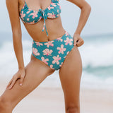 Lanis Swim Top in Koki'o Blossom (Teal)