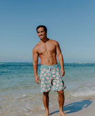 Men's Reef Board Short in Koki'o Blossom (Teal)