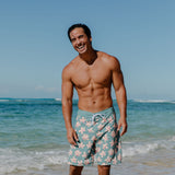 Men's Reef Board Short in Koki'o Blossom (Teal)
